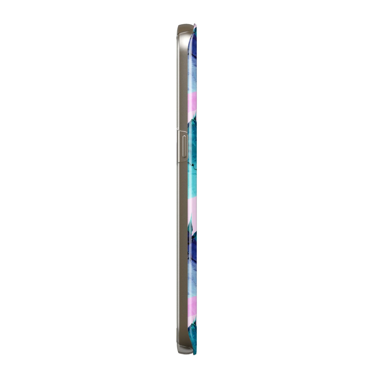 Personalised Tropical Pink Green Abstract Samsung Galaxy Case Side View