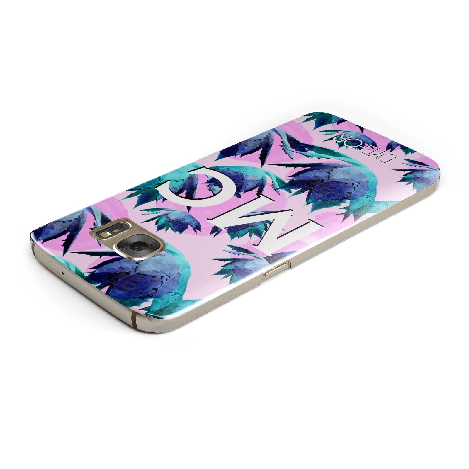 Personalised Tropical Pink Green Abstract Samsung Galaxy Case Top Cutout