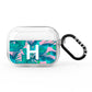 Personalised Tropical Pink and Green AirPods Pro Clear Case