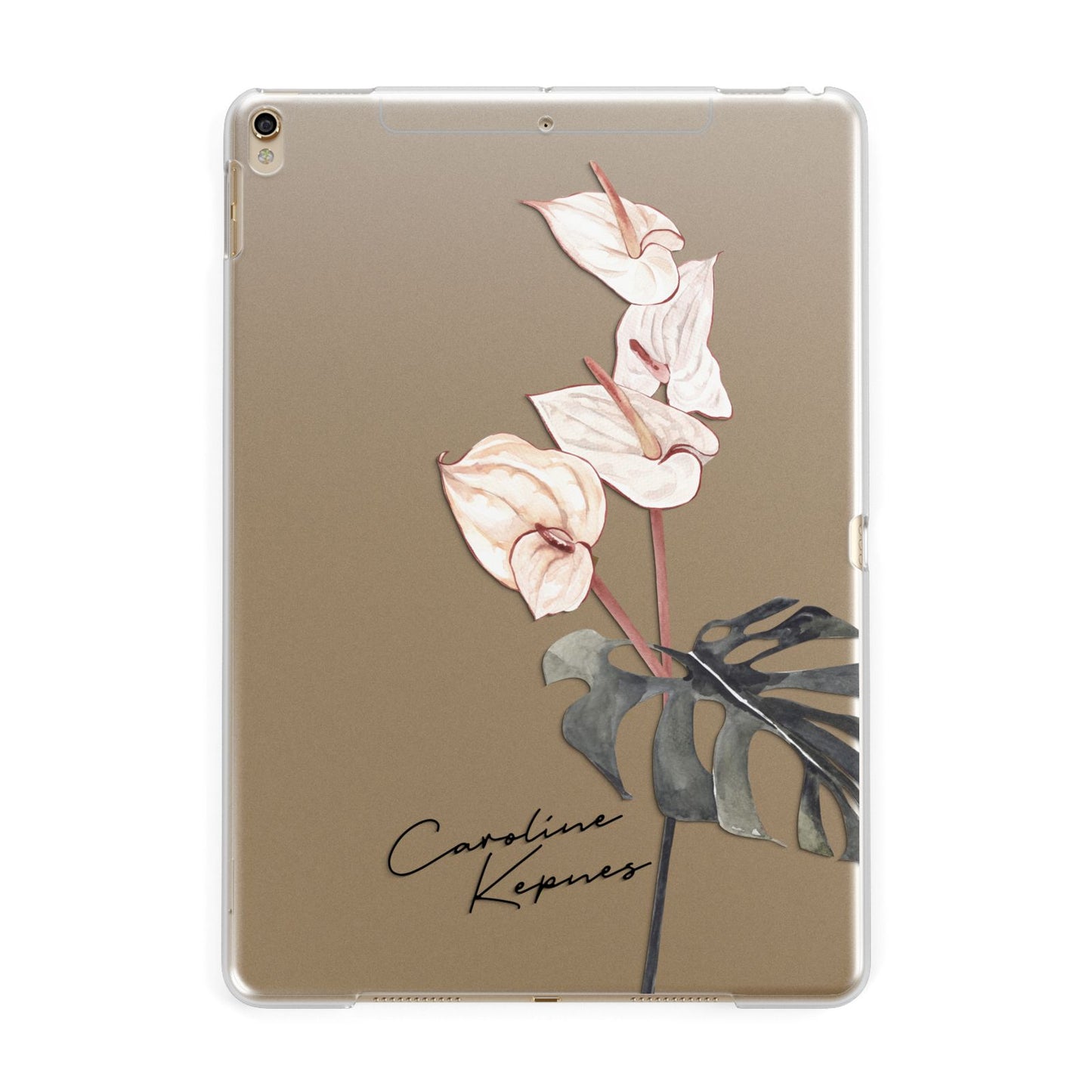 Personalised Tropical Plant Apple iPad Gold Case