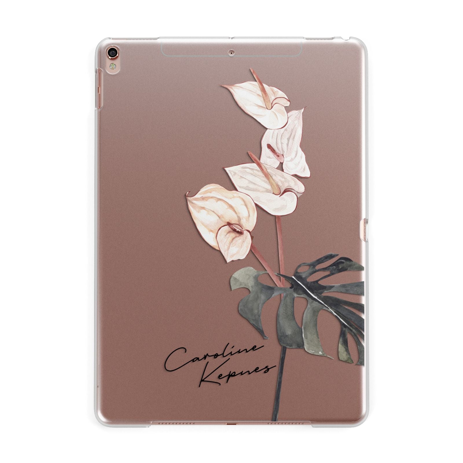 Personalised Tropical Plant Apple iPad Rose Gold Case