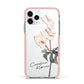 Personalised Tropical Plant Apple iPhone 11 Pro in Silver with Pink Impact Case