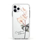 Personalised Tropical Plant Apple iPhone 11 Pro in Silver with White Impact Case