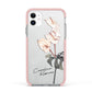 Personalised Tropical Plant Apple iPhone 11 in White with Pink Impact Case