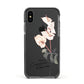 Personalised Tropical Plant Apple iPhone Xs Impact Case Black Edge on Black Phone