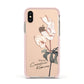 Personalised Tropical Plant Apple iPhone Xs Impact Case Pink Edge on Gold Phone