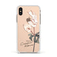 Personalised Tropical Plant Apple iPhone Xs Impact Case White Edge on Gold Phone