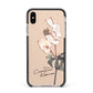 Personalised Tropical Plant Apple iPhone Xs Max Impact Case Black Edge on Gold Phone