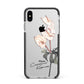Personalised Tropical Plant Apple iPhone Xs Max Impact Case Black Edge on Silver Phone