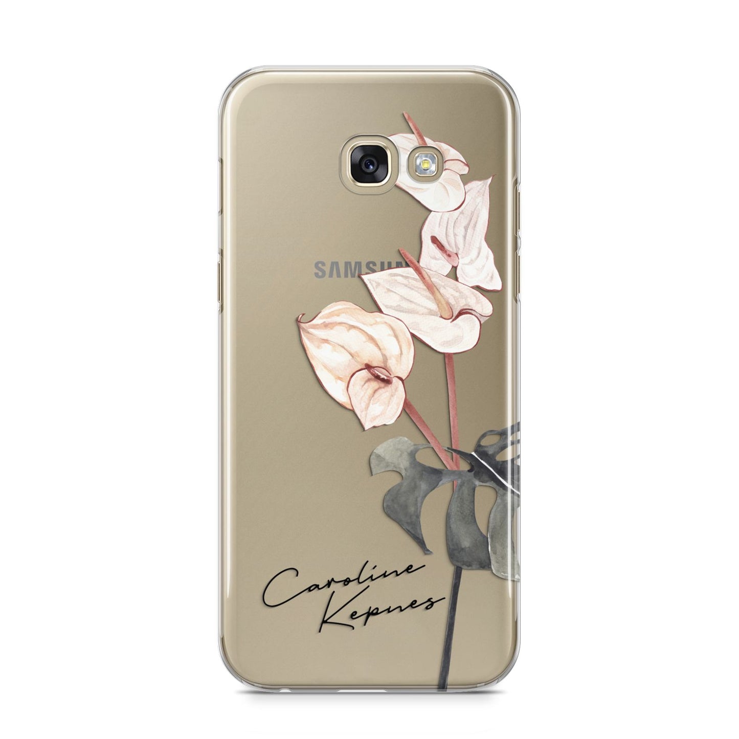 Personalised Tropical Plant Samsung Galaxy A5 2017 Case on gold phone