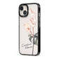 Personalised Tropical Plant iPhone 13 Black Impact Case Side Angle on Silver phone