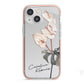 Personalised Tropical Plant iPhone 13 Mini TPU Impact Case with Pink Edges
