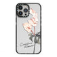 Personalised Tropical Plant iPhone 13 Pro Max Black Impact Case on Silver phone