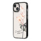 Personalised Tropical Plant iPhone 14 Black Impact Case Side Angle on Silver phone