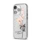 Personalised Tropical Plant iPhone 14 Pro Glitter Tough Case Silver Angled Image