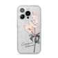 Personalised Tropical Plant iPhone 14 Pro Glitter Tough Case Silver