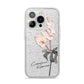 Personalised Tropical Plant iPhone 14 Pro Glitter Tough Case Silver