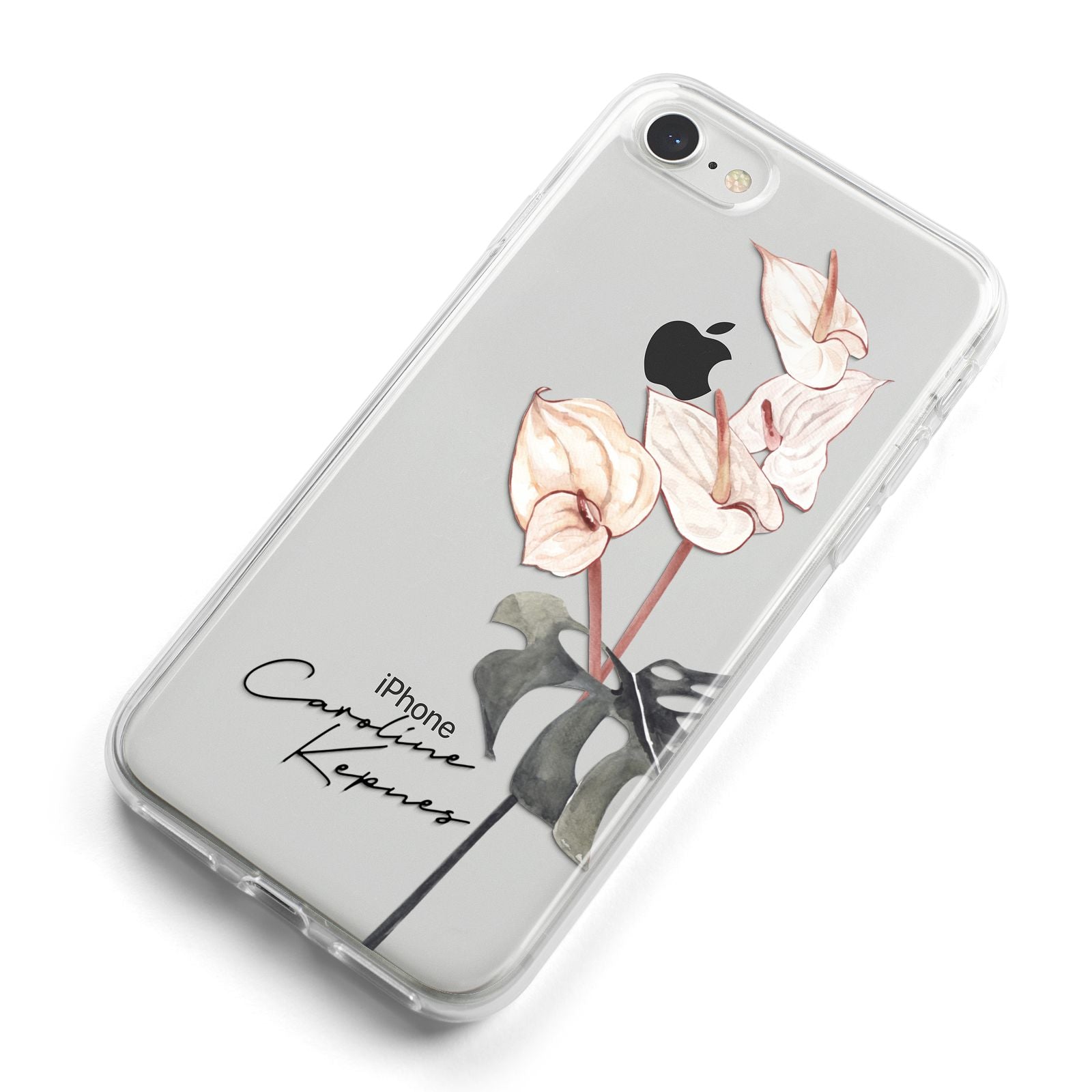Personalised Tropical Plant iPhone 8 Bumper Case on Silver iPhone Alternative Image