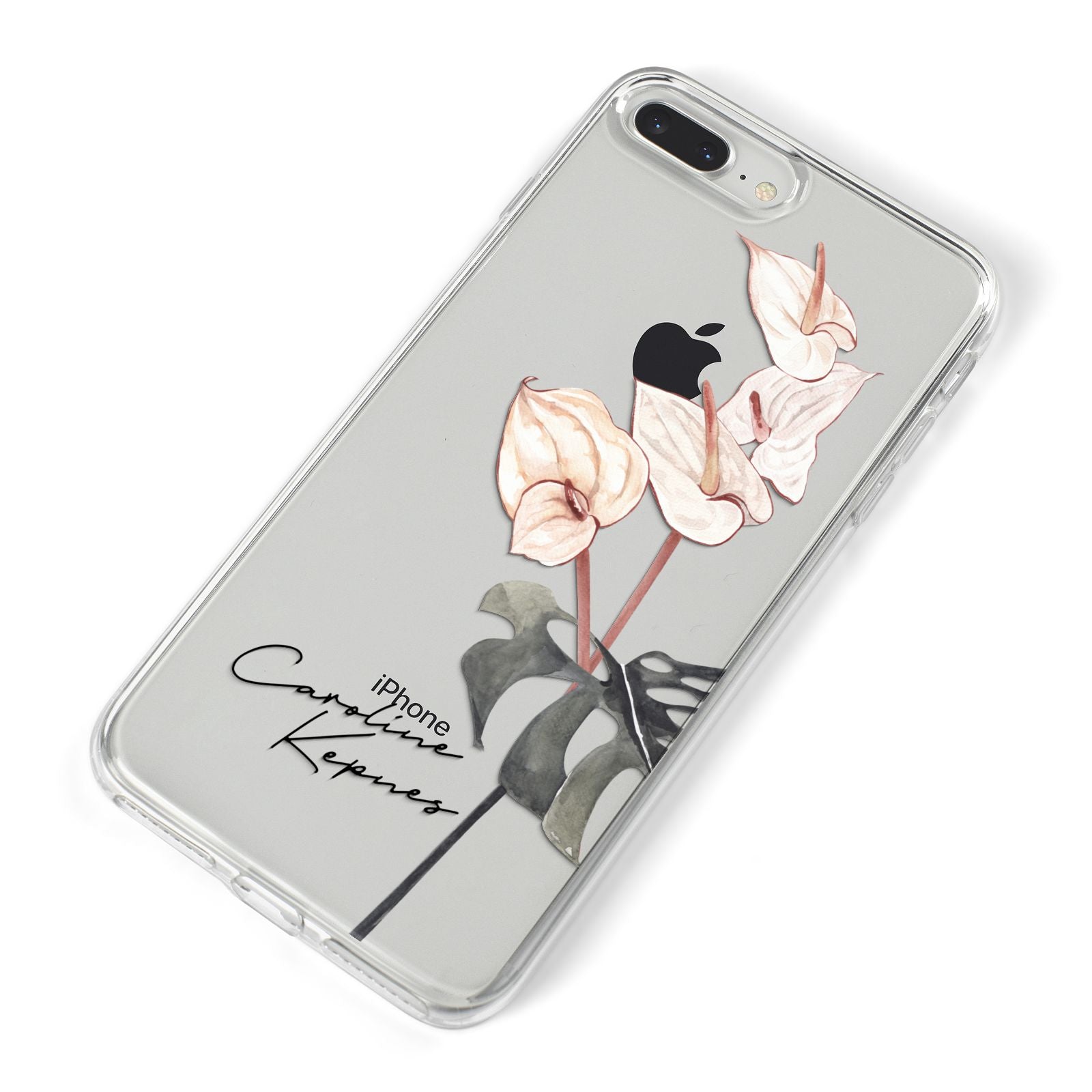 Personalised Tropical Plant iPhone 8 Plus Bumper Case on Silver iPhone Alternative Image