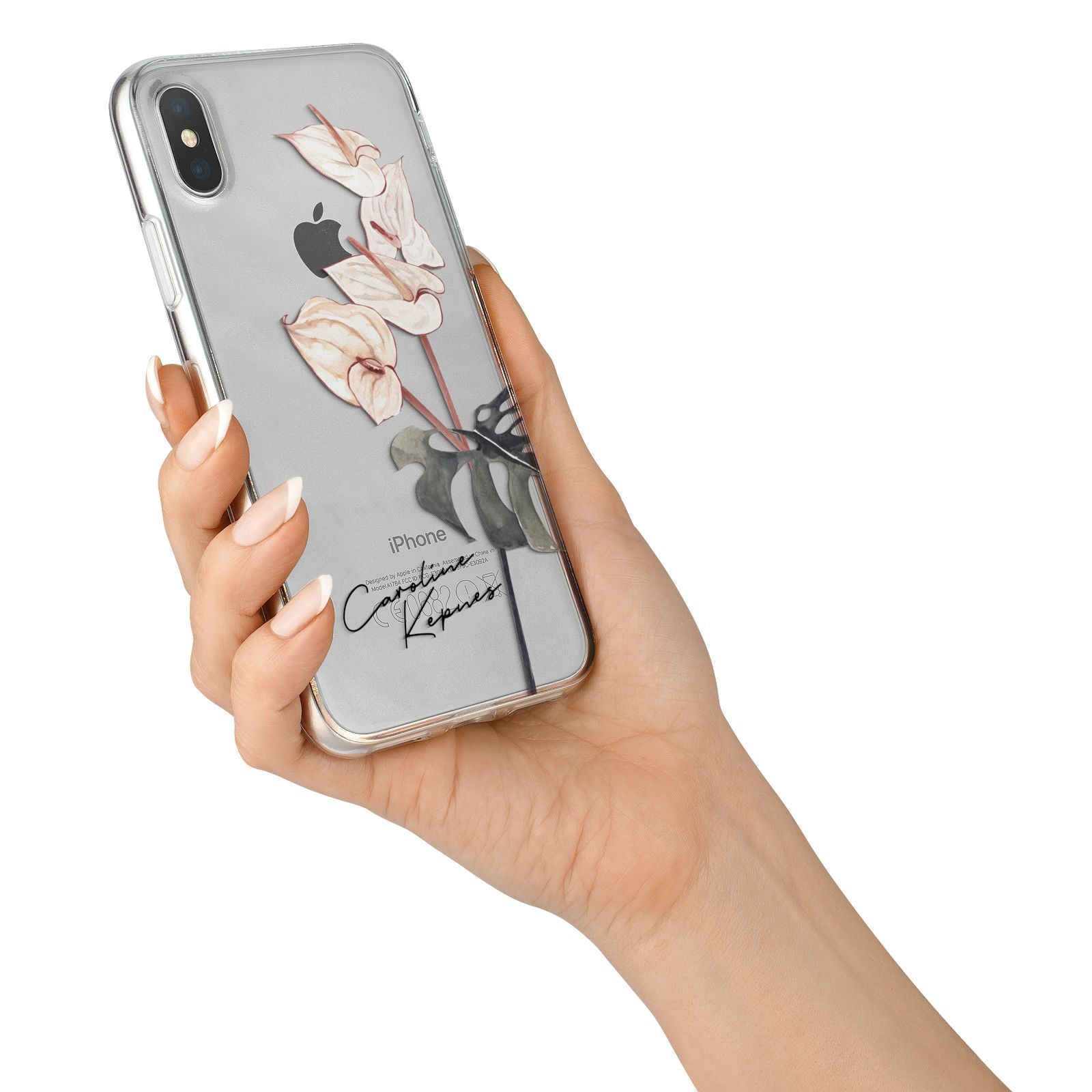 Personalised Tropical Plant iPhone X Bumper Case on Silver iPhone Alternative Image 2