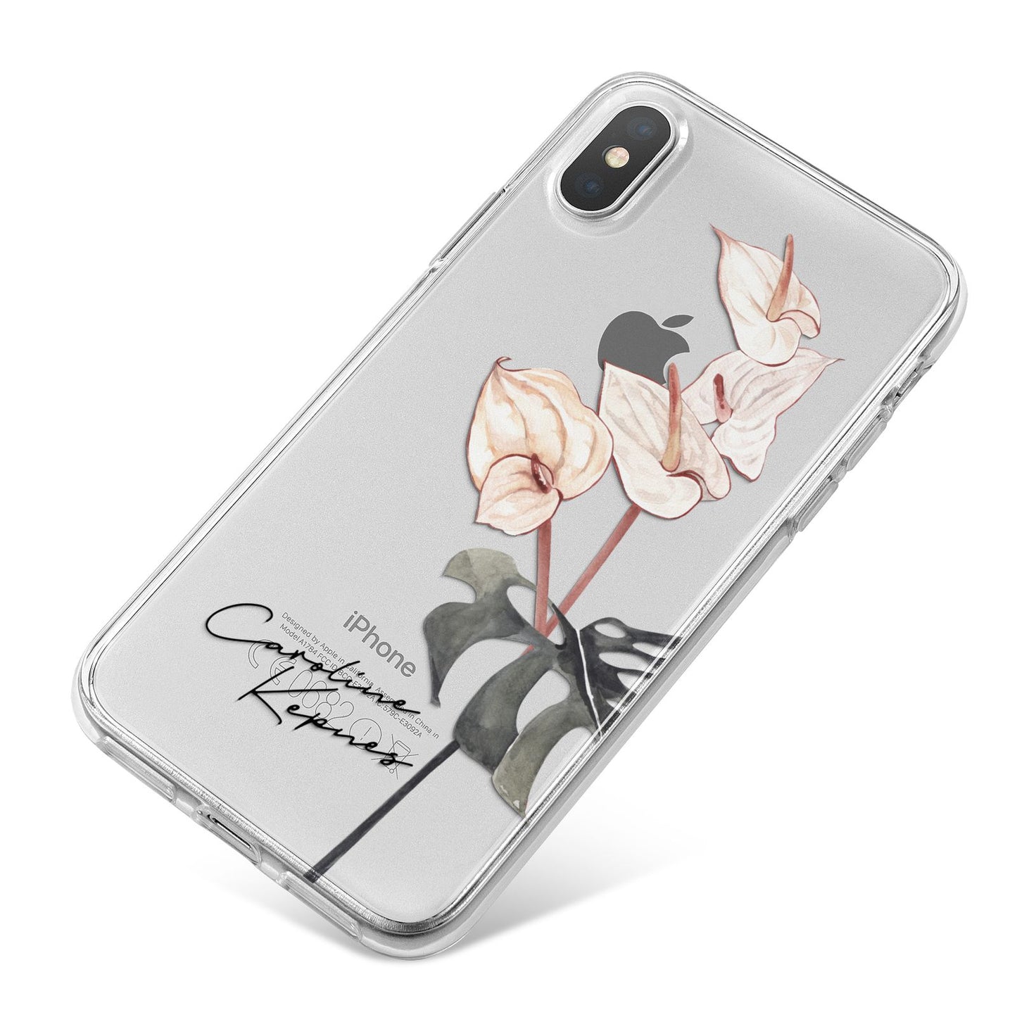 Personalised Tropical Plant iPhone X Bumper Case on Silver iPhone