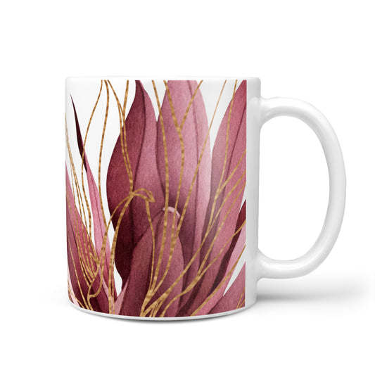 Personalised Tropical Red Leaf 10oz Mug