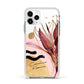 Personalised Tropical Red Leaf Apple iPhone 11 Pro in Silver with White Impact Case