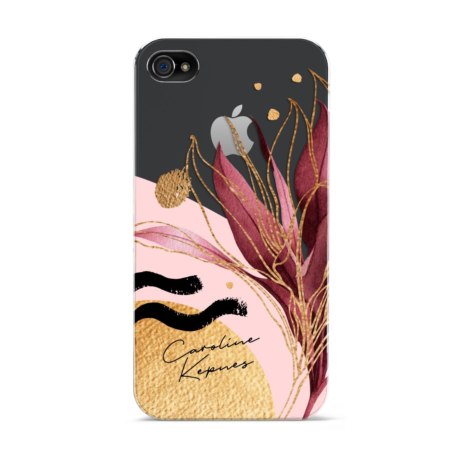 Personalised Tropical Red Leaf Apple iPhone 4s Case