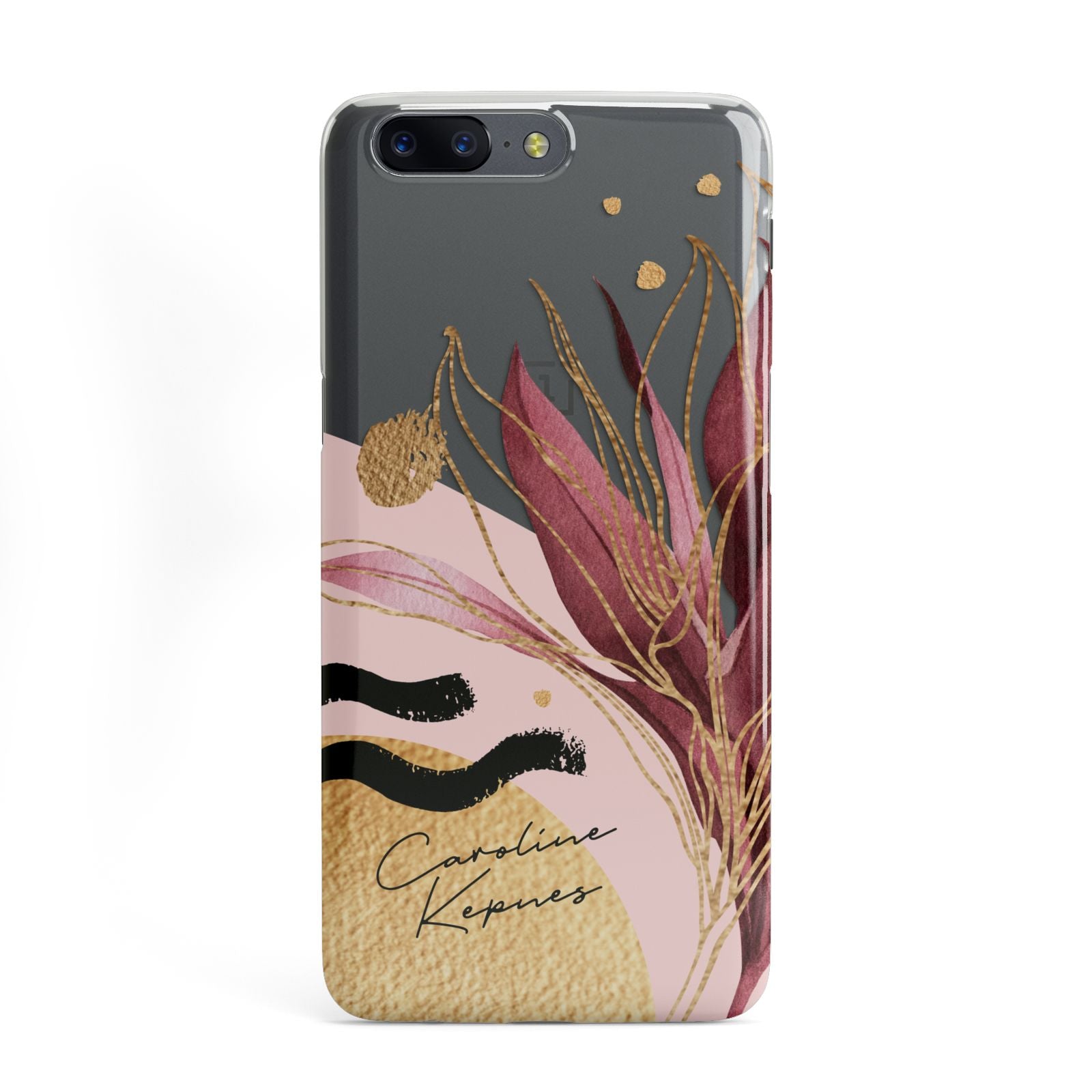 Personalised Tropical Red Leaf OnePlus Case