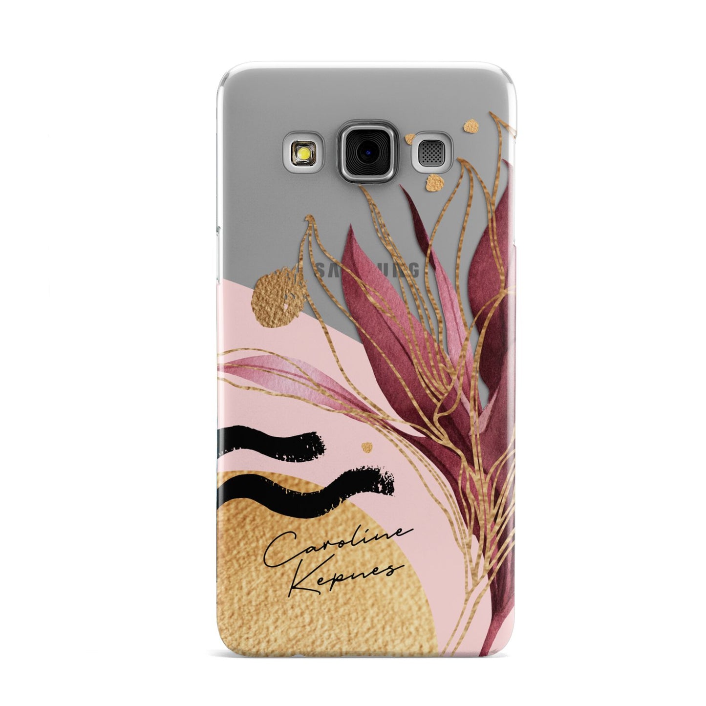 Personalised Tropical Red Leaf Samsung Galaxy A3 Case