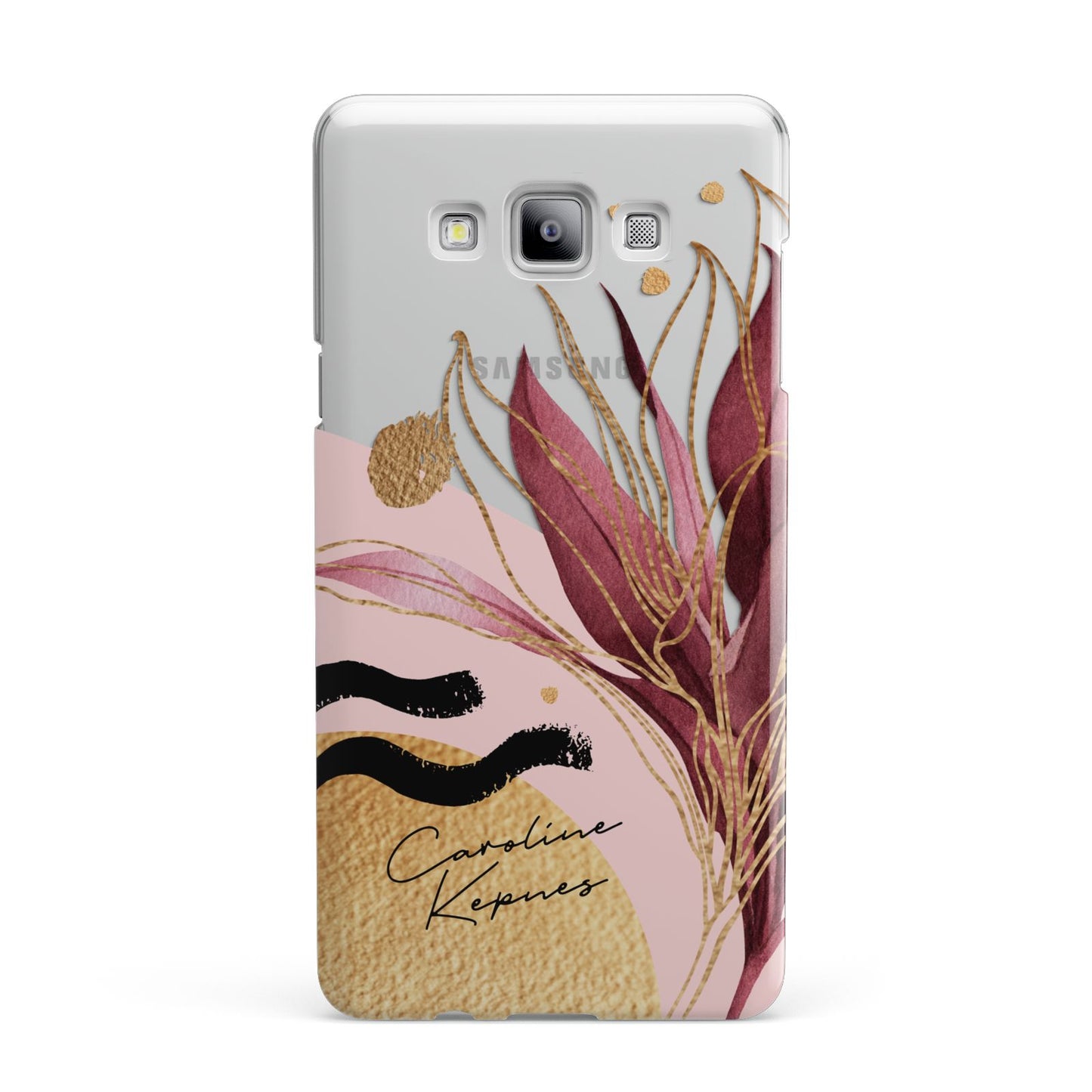 Personalised Tropical Red Leaf Samsung Galaxy A7 2015 Case