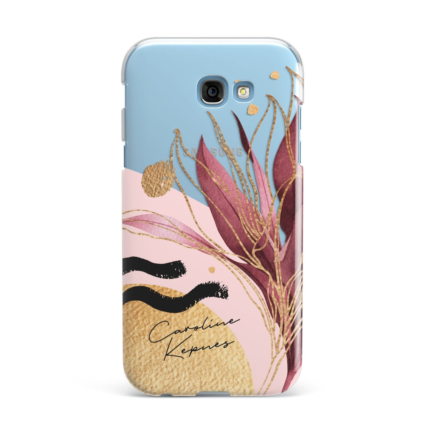 Personalised Tropical Red Leaf Samsung Galaxy A7 2017 Case