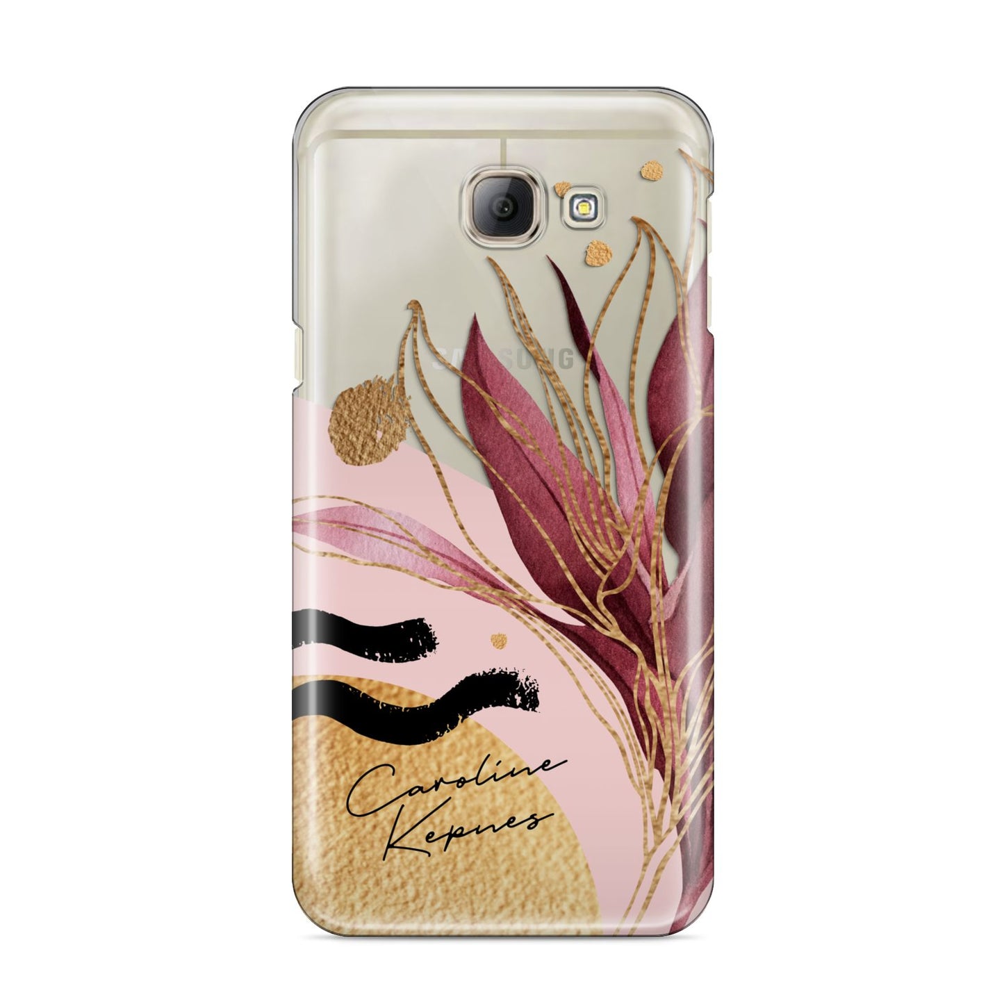 Personalised Tropical Red Leaf Samsung Galaxy A8 2016 Case