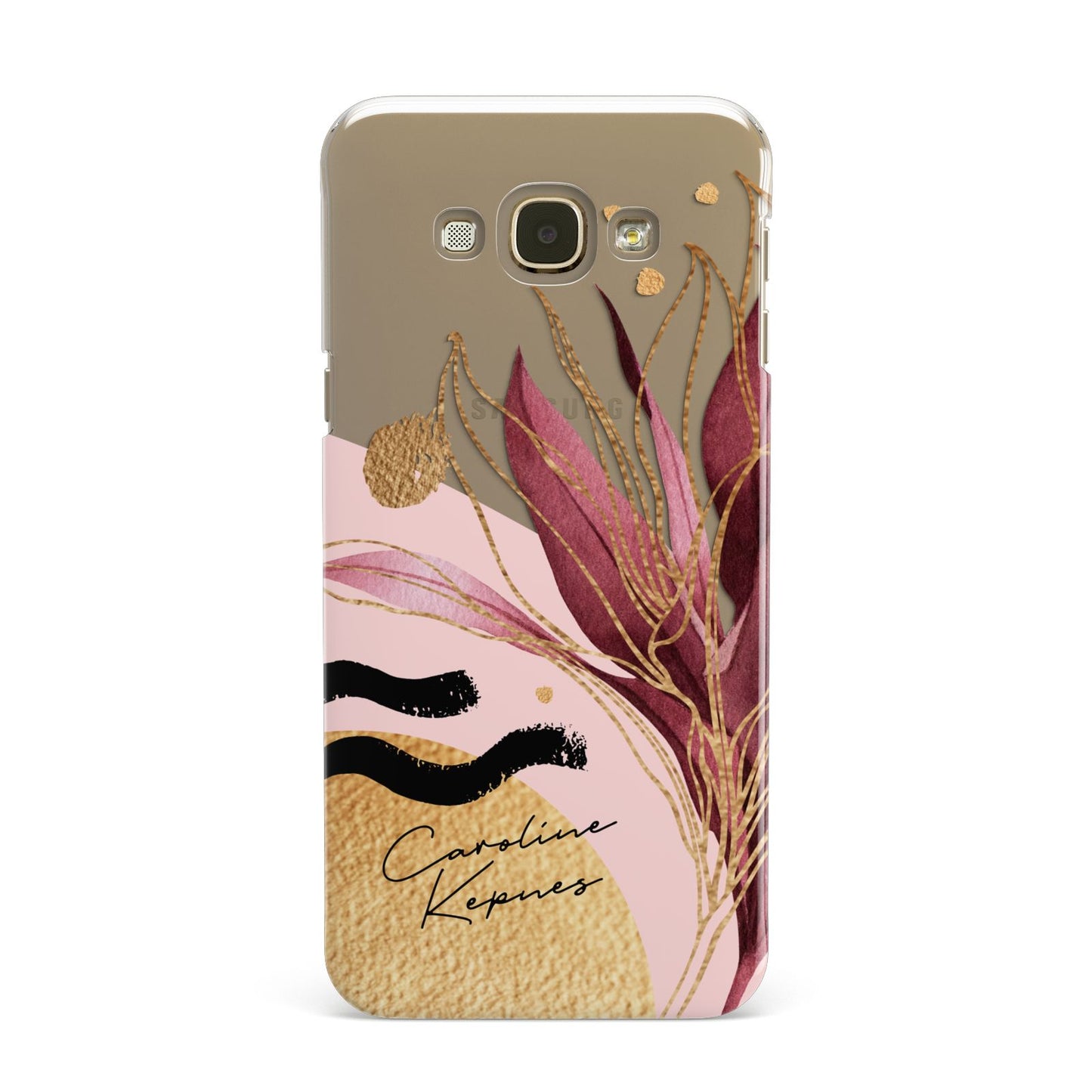 Personalised Tropical Red Leaf Samsung Galaxy A8 Case