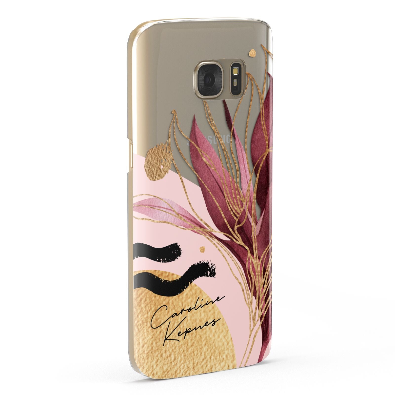 Personalised Tropical Red Leaf Samsung Galaxy Case Fourty Five Degrees