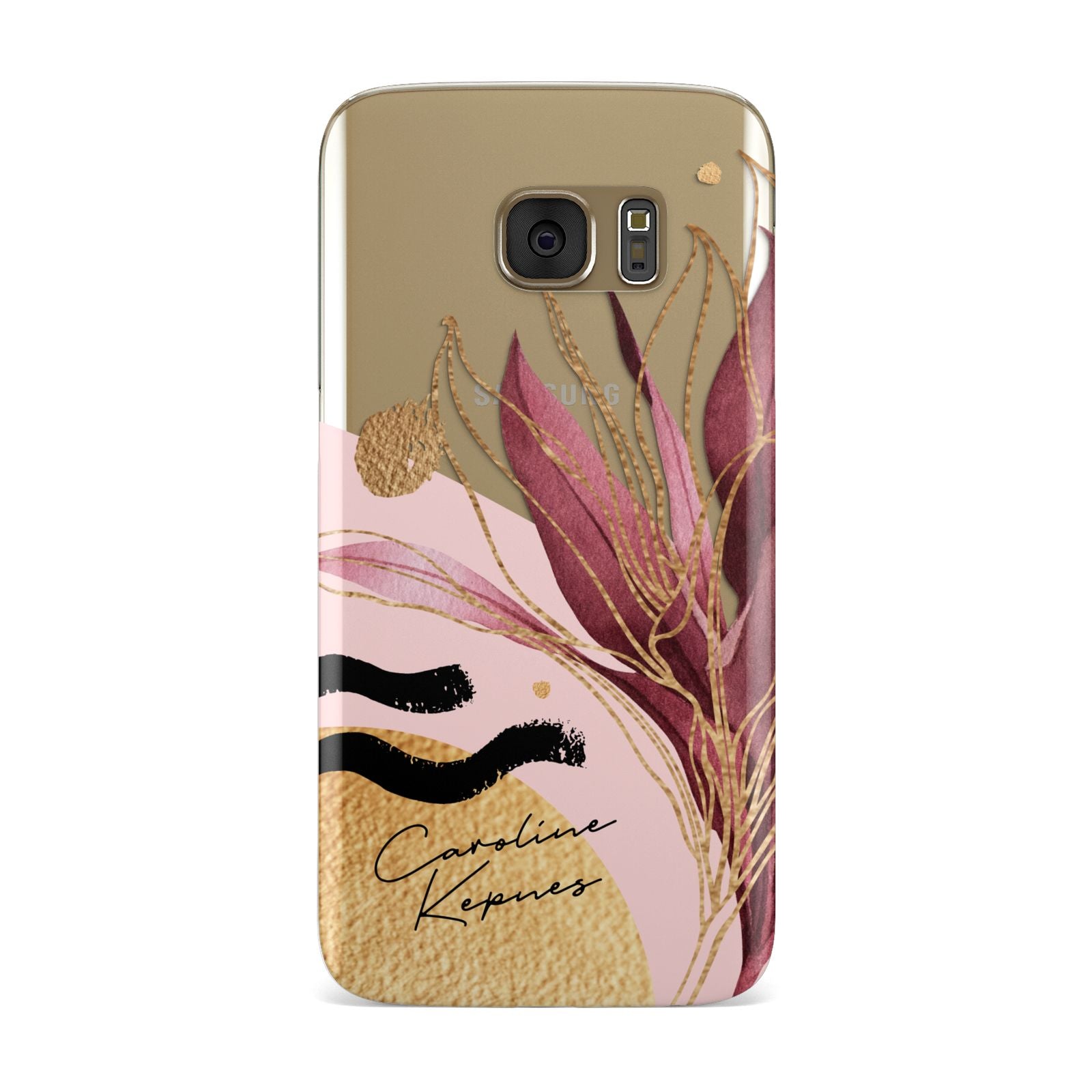 Personalised Tropical Red Leaf Samsung Galaxy Case