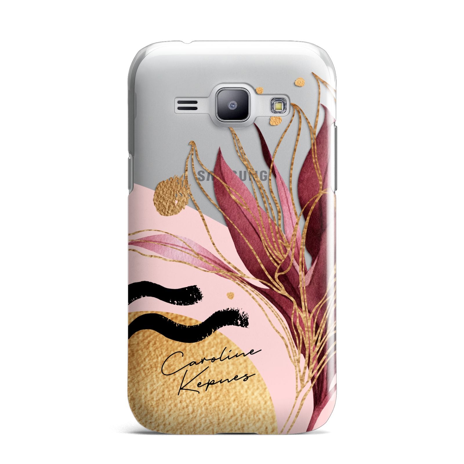 Personalised Tropical Red Leaf Samsung Galaxy J1 2015 Case