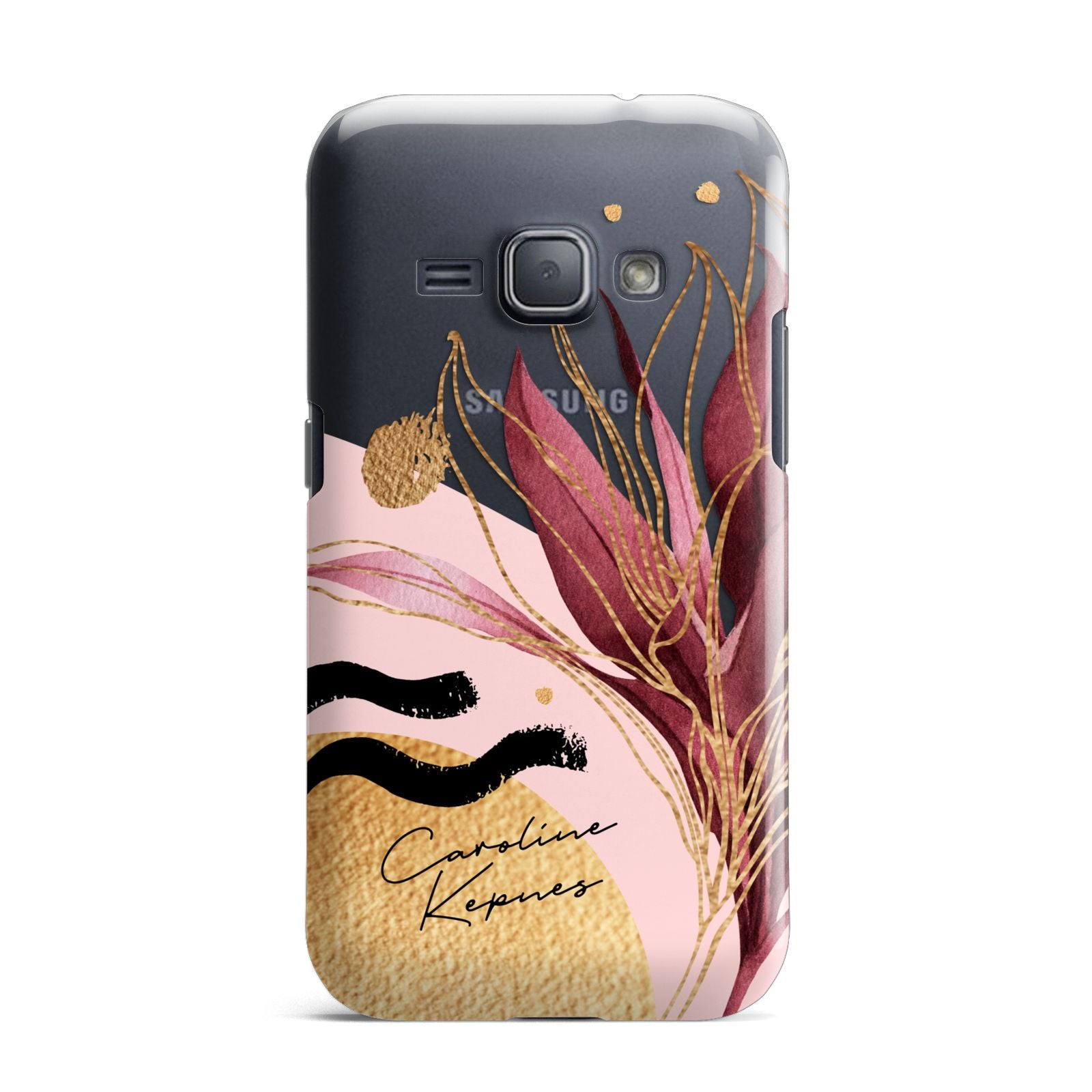 Personalised Tropical Red Leaf Samsung Galaxy J1 2016 Case