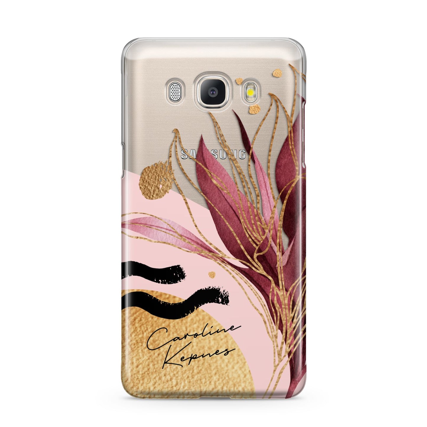 Personalised Tropical Red Leaf Samsung Galaxy J5 2016 Case