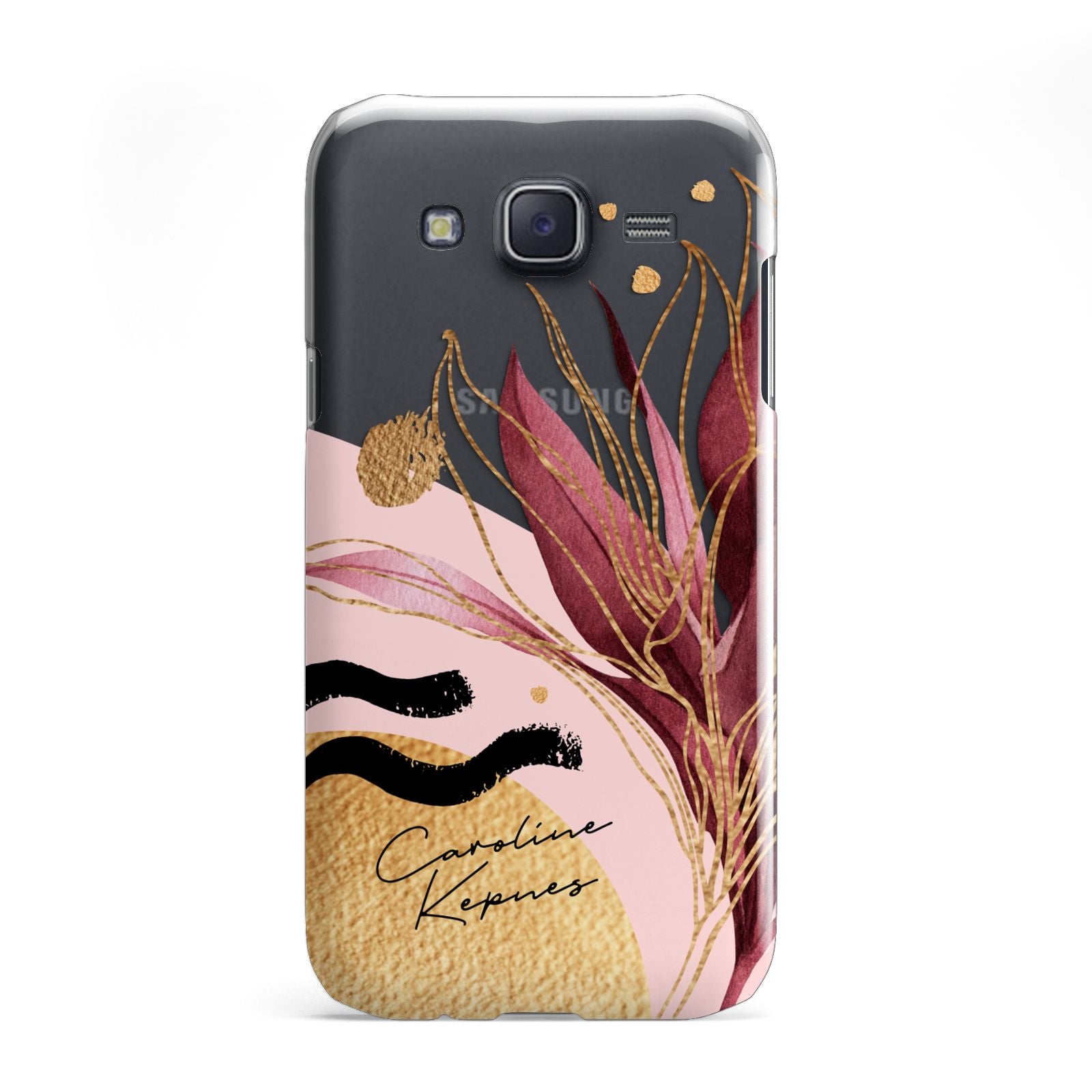 Personalised Tropical Red Leaf Samsung Galaxy J5 Case
