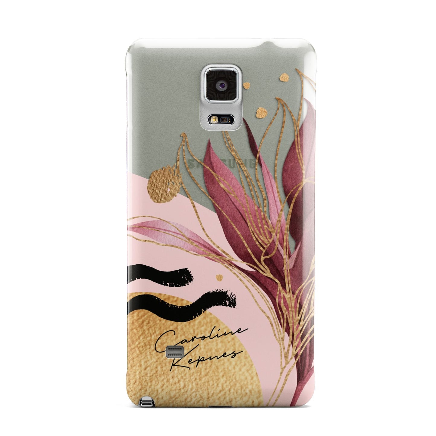 Personalised Tropical Red Leaf Samsung Galaxy Note 4 Case