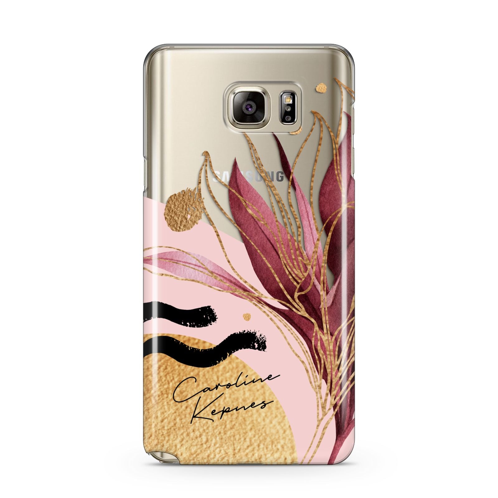 Personalised Tropical Red Leaf Samsung Galaxy Note 5 Case