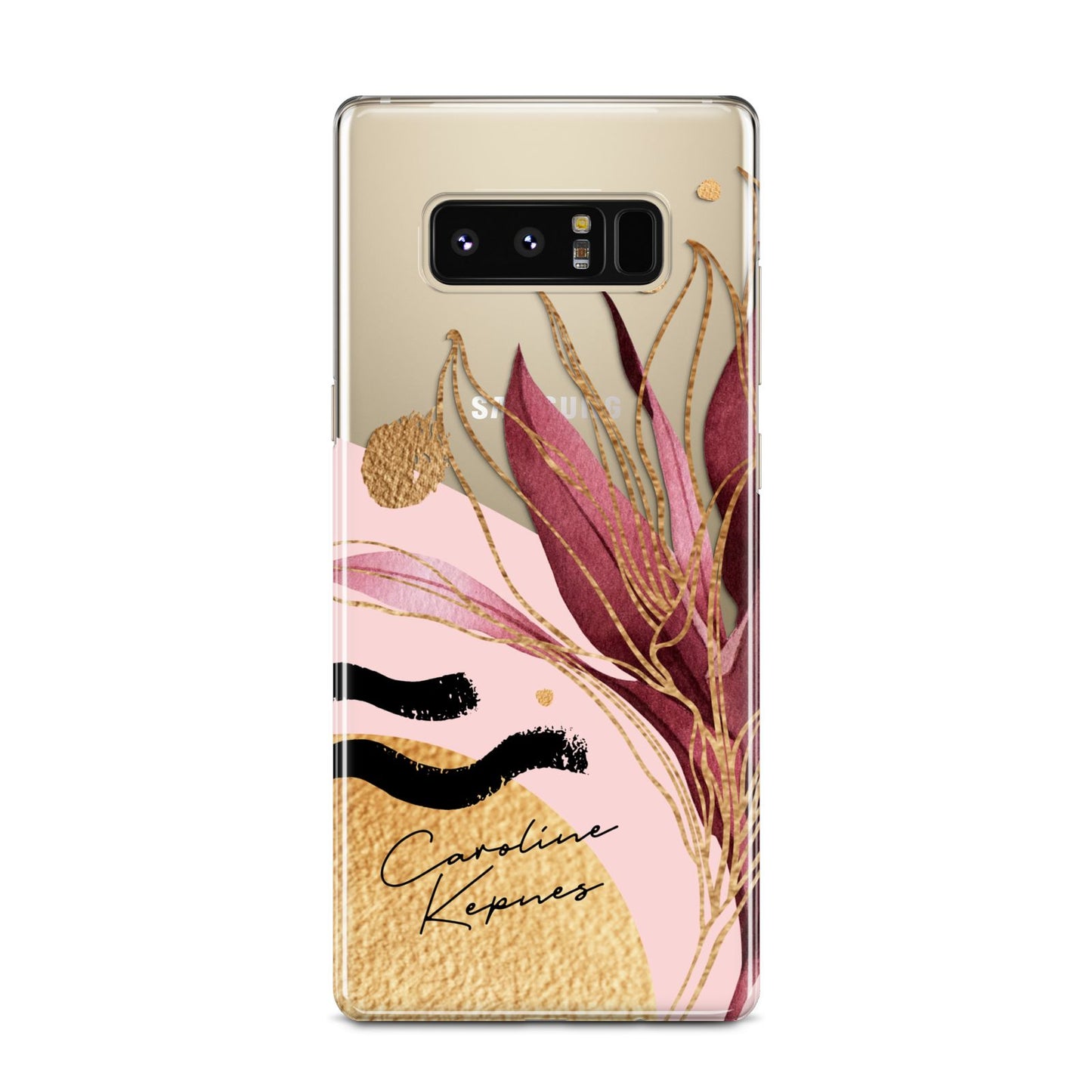 Personalised Tropical Red Leaf Samsung Galaxy Note 8 Case