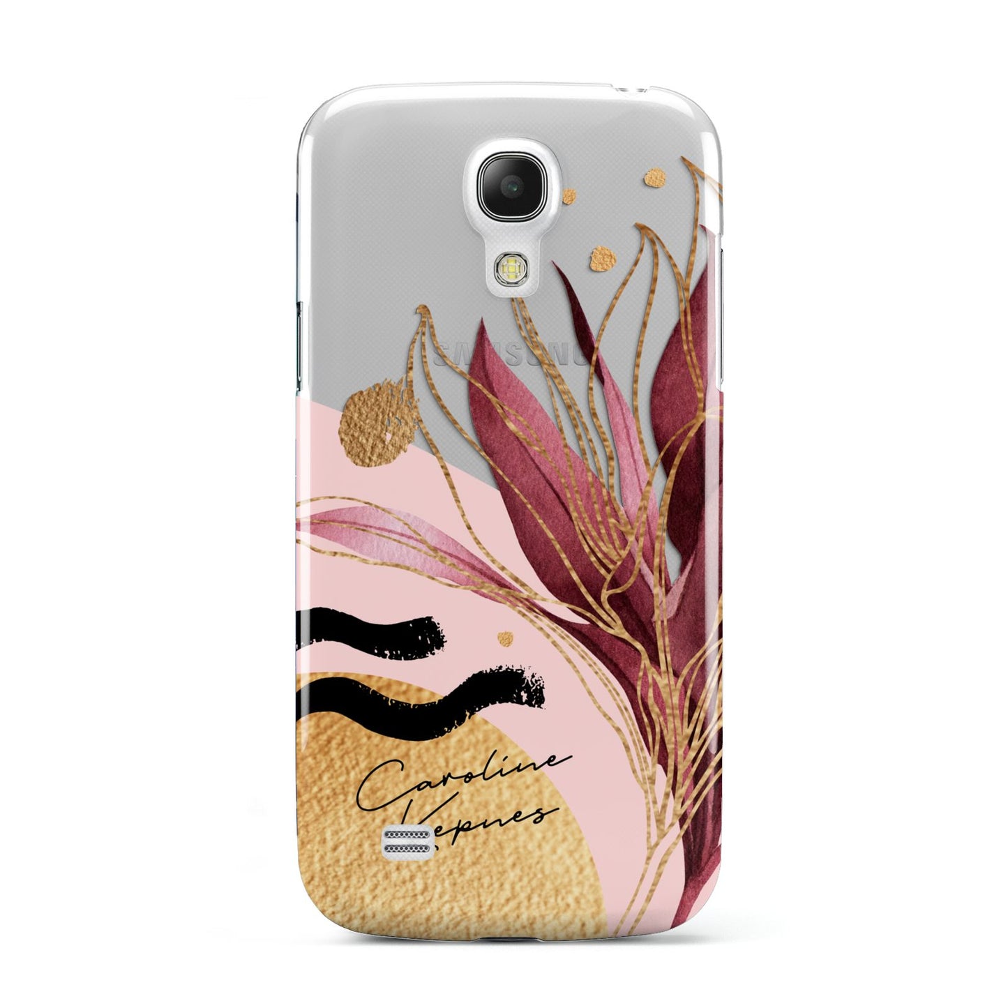 Personalised Tropical Red Leaf Samsung Galaxy S4 Mini Case