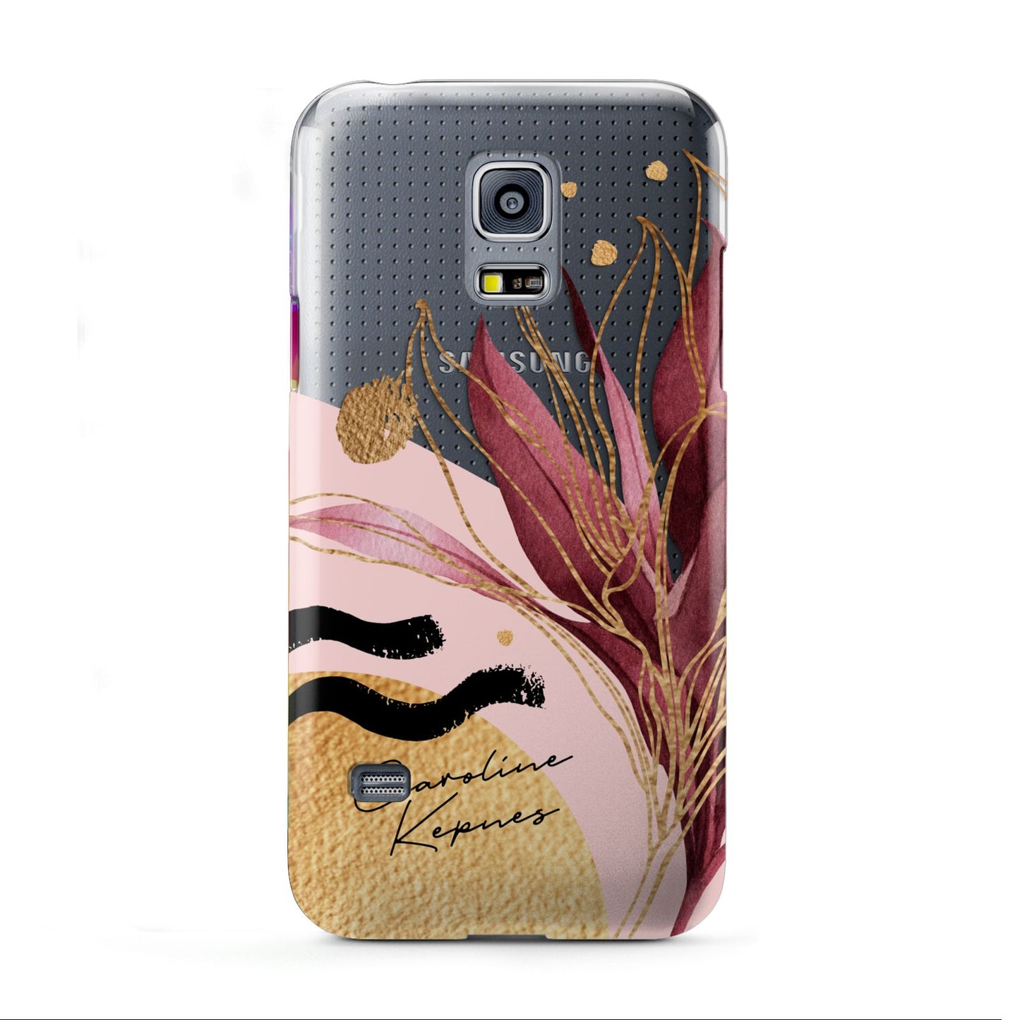 Personalised Tropical Red Leaf Samsung Galaxy S5 Mini Case