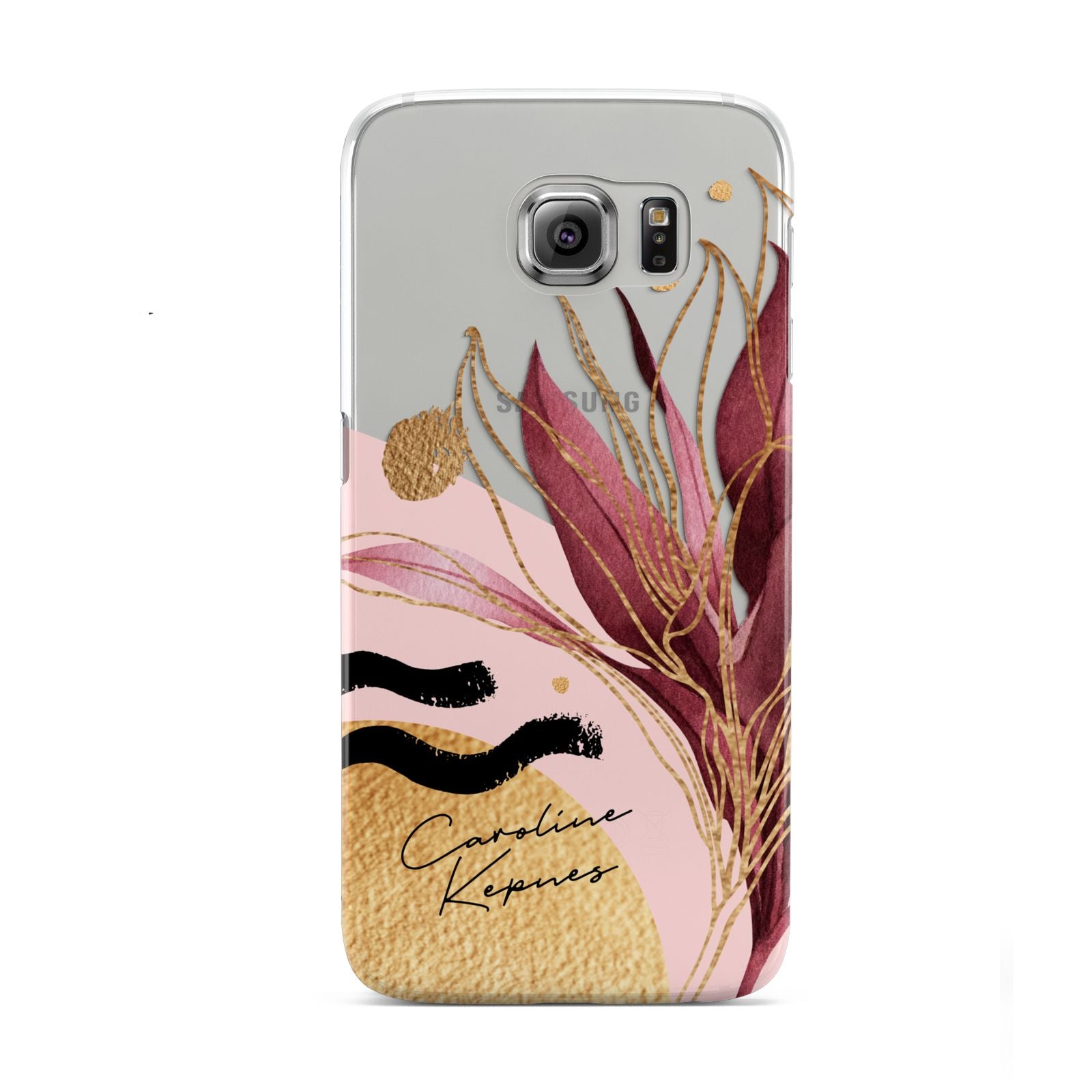 Personalised Tropical Red Leaf Samsung Galaxy S6 Case