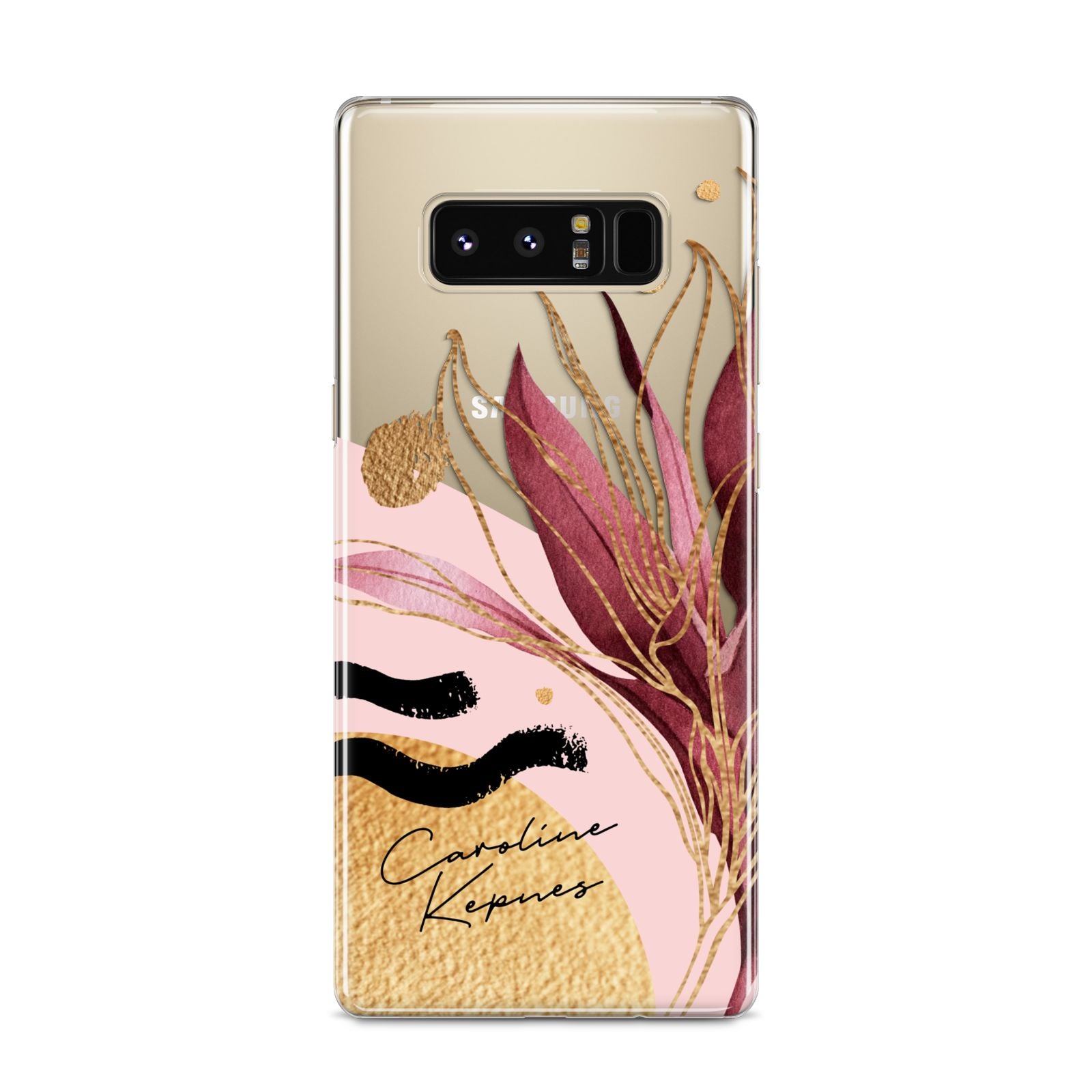 Personalised Tropical Red Leaf Samsung Galaxy S8 Case