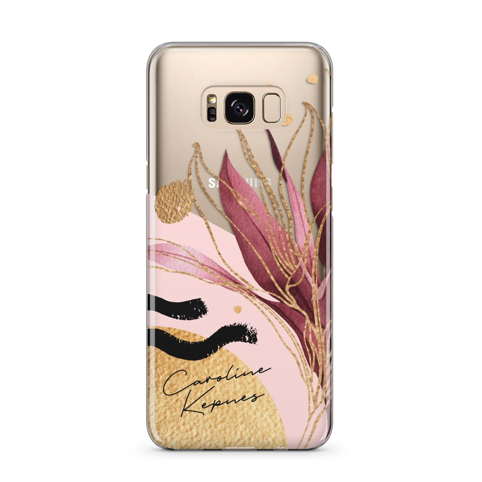 Personalised Tropical Red Leaf Samsung Galaxy S8 Plus Case