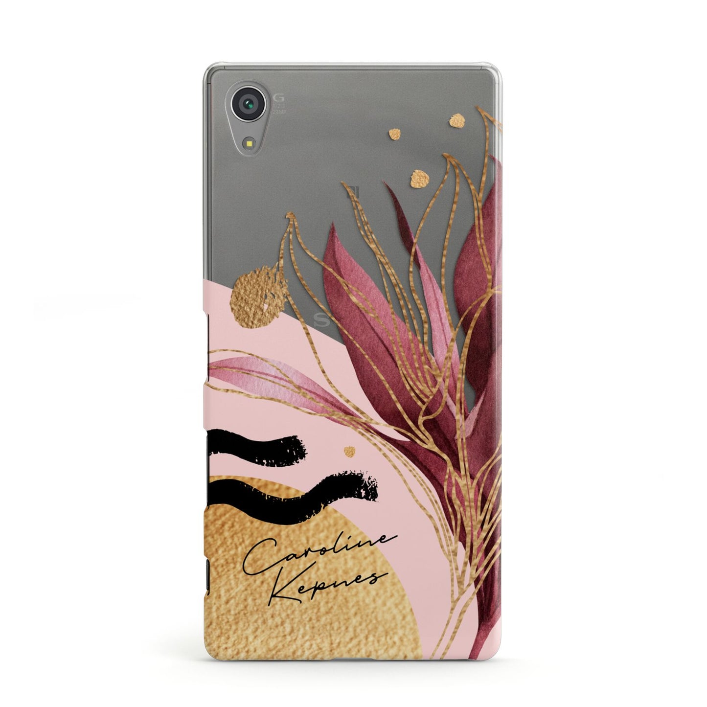 Personalised Tropical Red Leaf Sony Xperia Case