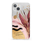 Personalised Tropical Red Leaf iPhone 13 Clear Bumper Case